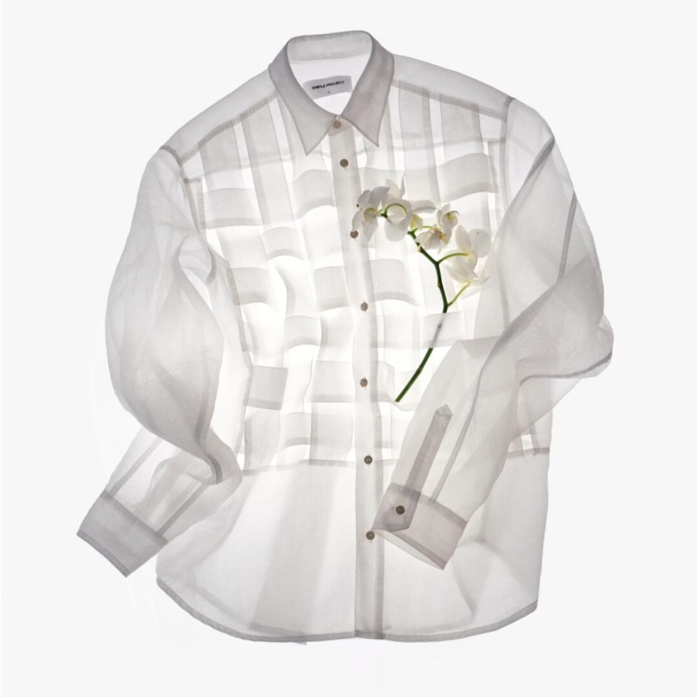 Sheer White Button-Down Shirt - Lightweight Women's Top